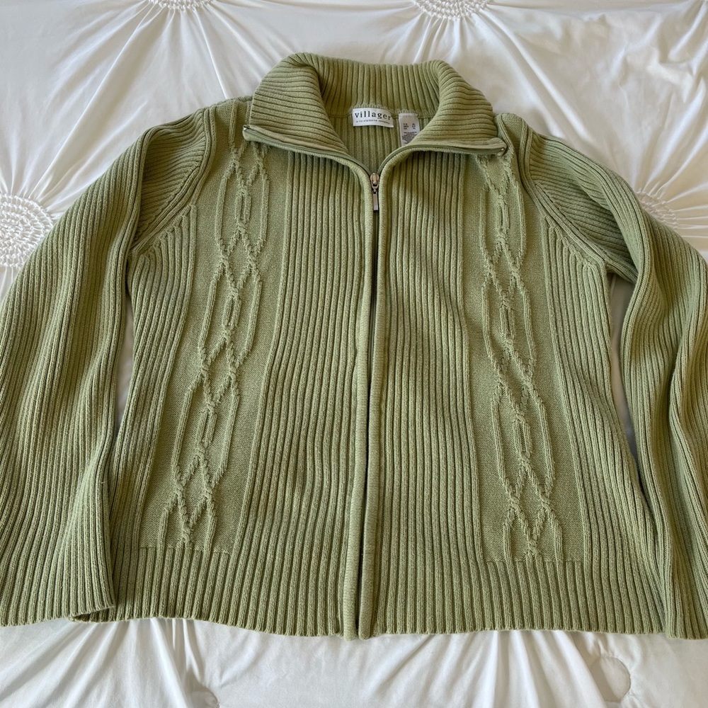 Knit Turtleneck Jacket with Zipper